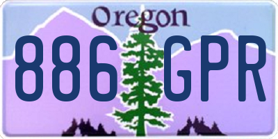 OR license plate 886GPR