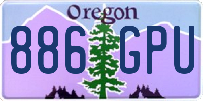 OR license plate 886GPU