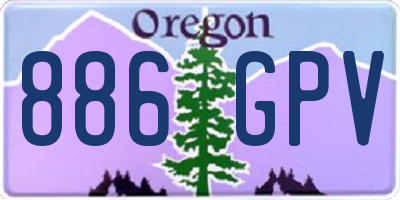 OR license plate 886GPV