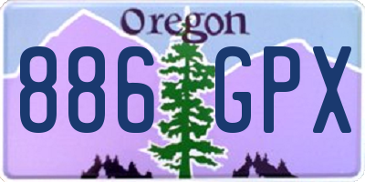 OR license plate 886GPX