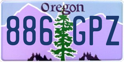 OR license plate 886GPZ