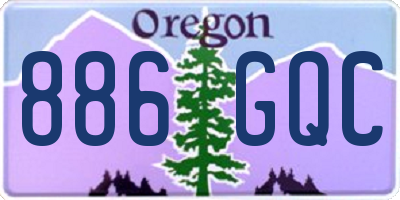 OR license plate 886GQC