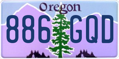 OR license plate 886GQD