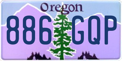OR license plate 886GQP