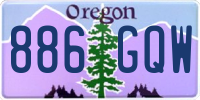OR license plate 886GQW
