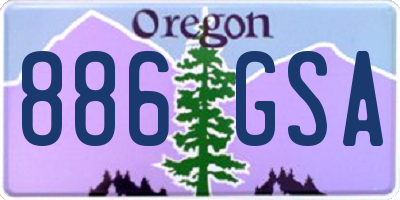 OR license plate 886GSA