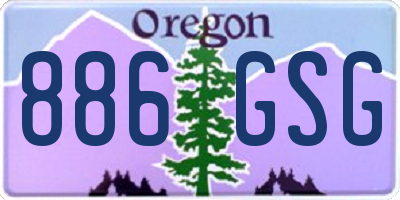 OR license plate 886GSG