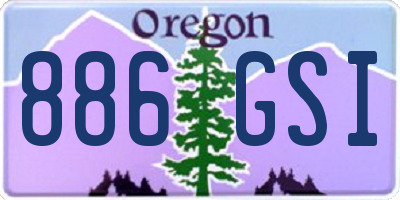 OR license plate 886GSI