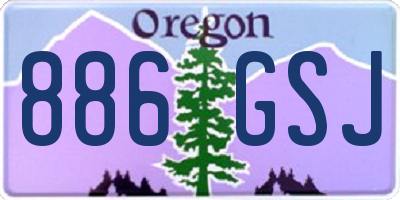 OR license plate 886GSJ