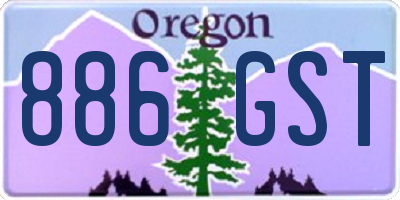 OR license plate 886GST