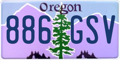 OR license plate 886GSV