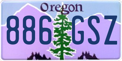 OR license plate 886GSZ