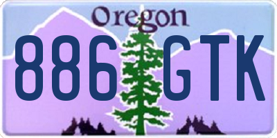 OR license plate 886GTK