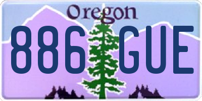 OR license plate 886GUE