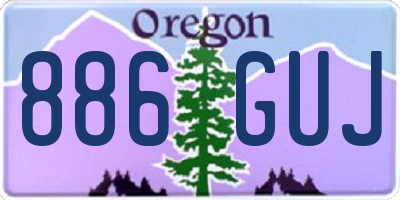OR license plate 886GUJ