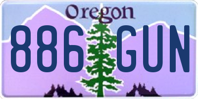 OR license plate 886GUN