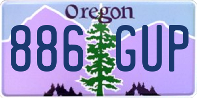 OR license plate 886GUP
