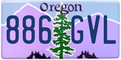 OR license plate 886GVL