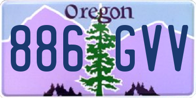 OR license plate 886GVV