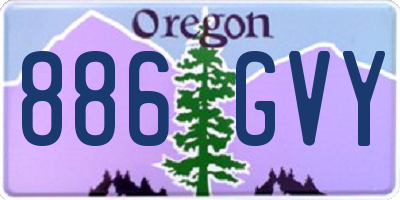 OR license plate 886GVY