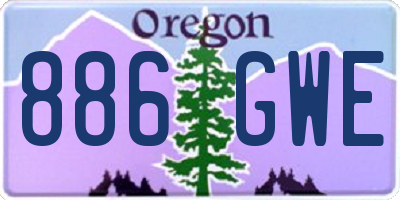 OR license plate 886GWE