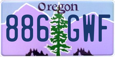OR license plate 886GWF