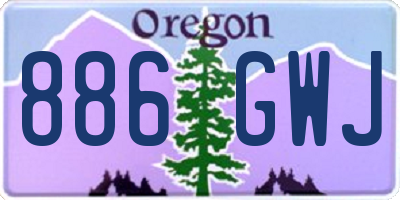 OR license plate 886GWJ