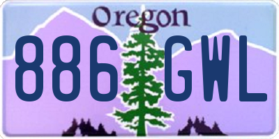 OR license plate 886GWL