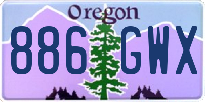 OR license plate 886GWX