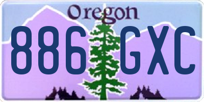 OR license plate 886GXC