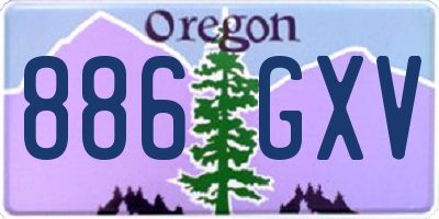 OR license plate 886GXV