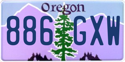 OR license plate 886GXW