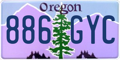 OR license plate 886GYC