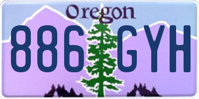 OR license plate 886GYH