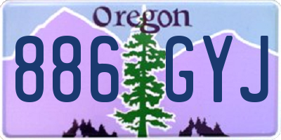OR license plate 886GYJ
