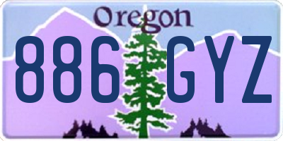 OR license plate 886GYZ
