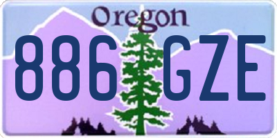 OR license plate 886GZE