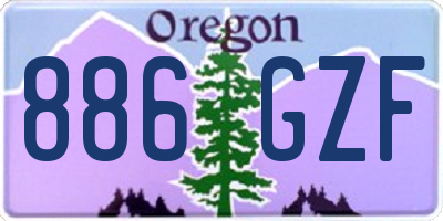 OR license plate 886GZF