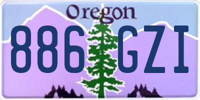 OR license plate 886GZI