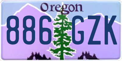 OR license plate 886GZK