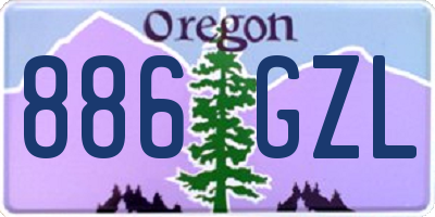 OR license plate 886GZL