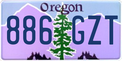 OR license plate 886GZT