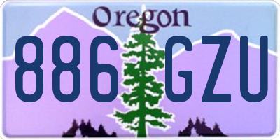 OR license plate 886GZU