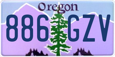 OR license plate 886GZV