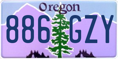 OR license plate 886GZY