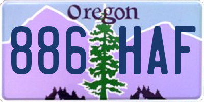 OR license plate 886HAF