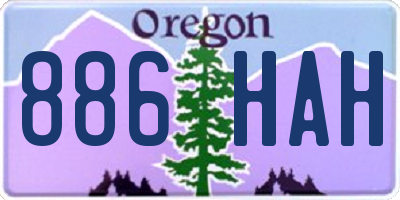 OR license plate 886HAH