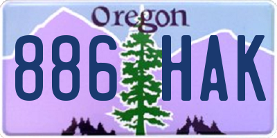 OR license plate 886HAK