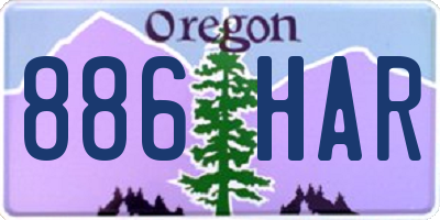 OR license plate 886HAR