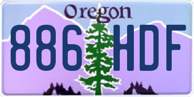OR license plate 886HDF